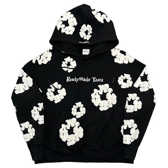 READYMADE x Denim Tears Cotton Wreath Hoodie Sweatshirt Black - Picture 1 of 5
